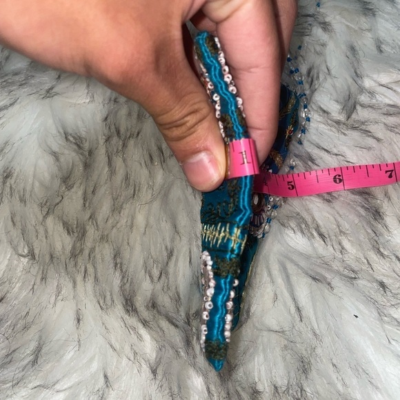 Y2k beaded bag mini beaded bag vintage beaded bag moyna bag Blue travel purse - Picture 2 of 13